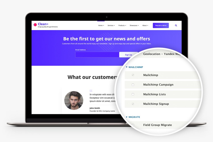 Clean+ integrates with Mailchimp offering you a great solution for your newsletters