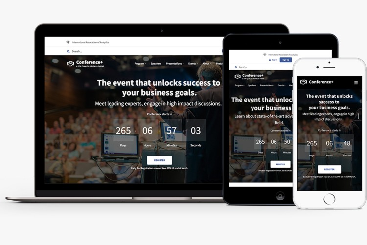 Special Frontpage design for announcements. With a great countdown feature.