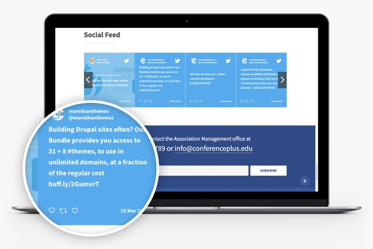 Live Twitter feed so you can share updates more effectively