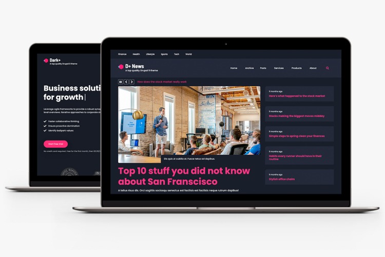 Two themes of the Dark+ family at the price of one