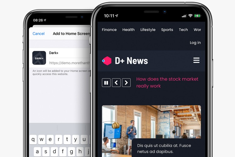 Dark+ News as a Progressive Web Application in Drupal 10