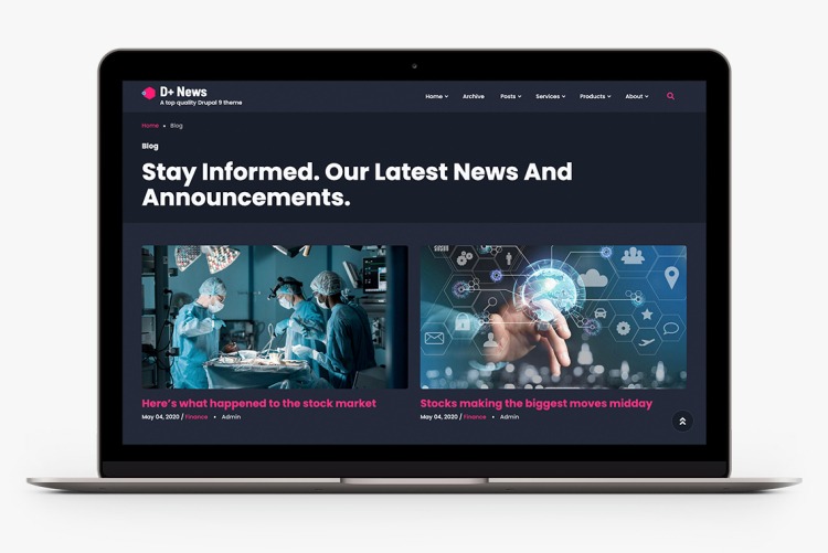 Dark+ News extends beyond the 1140px grid when your visitors use wide screen monitors