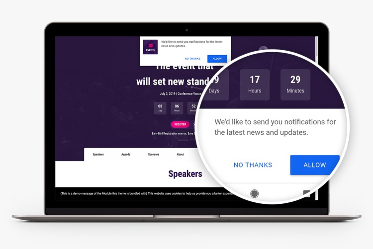 Push notifications in Event+ for Drupal 10