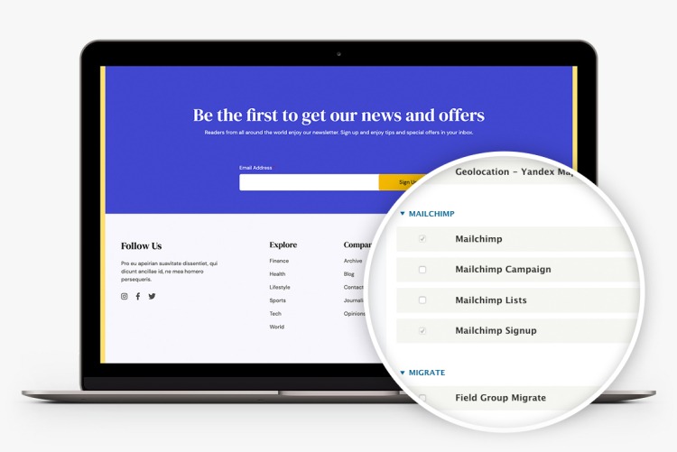 Groovy+ News integrates with Mailchimp offering you a great solution for your newsletters