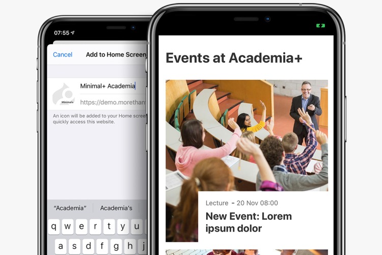 Minimal+ Academia as a Progressive Web Application in Drupal 10