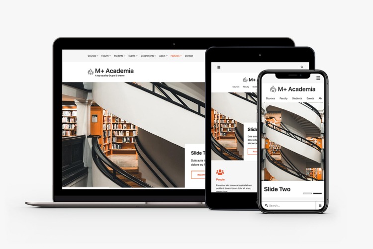 Minimal+ Academia for Drupal 10 is part of the Minimal+ Family of theme distributions
