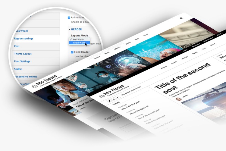 200+ theme settings to customize your site in Minimal+ News