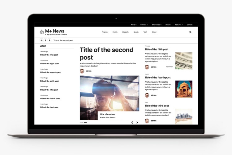 M+ News extends beyond the 1140px grid when your visitors use wide screen monitors