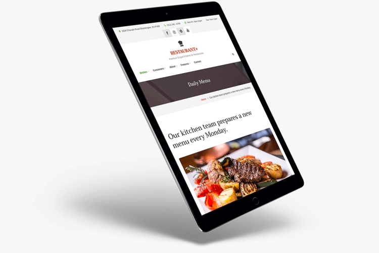 Restaurant-specific pages to promote dishes & daily offers