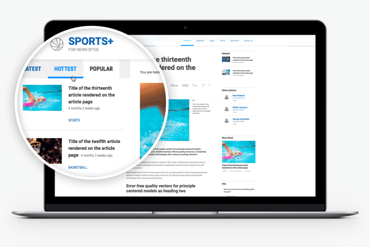 Comes with optional off-canvas sidebars with top content, ads, menus, which you can place left or right, just like the big news/portals do.