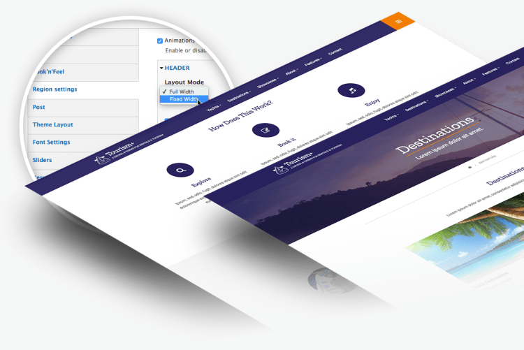 Tourism+ comes with 200+ theme settings to customize your site